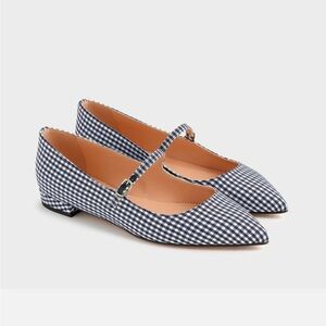 J Crew Gingham pointed Mary Jane’s